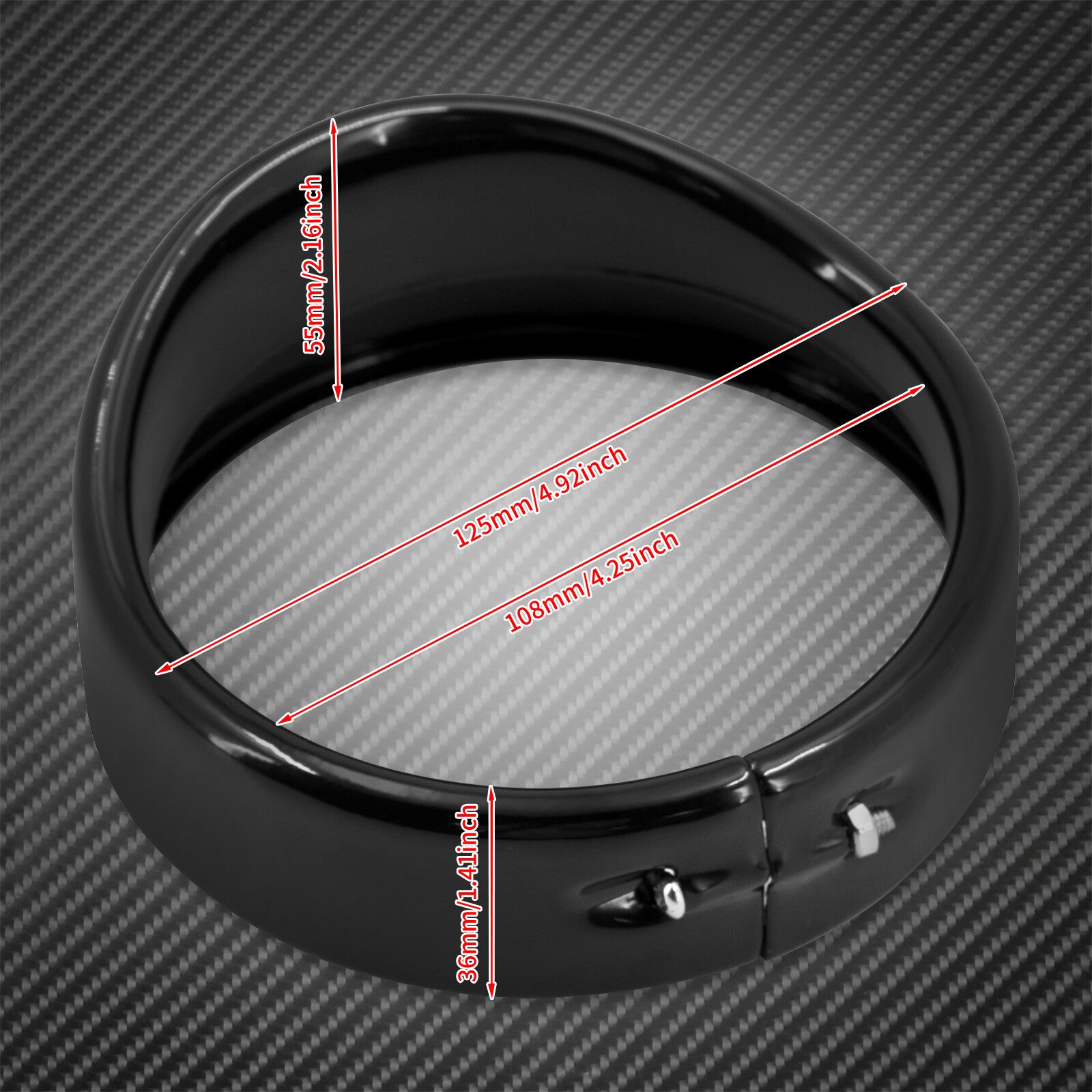 4.5 Gloss Auxiliary Fog Light Trim Visor Ring Fit for Harley Touring FLH XL883