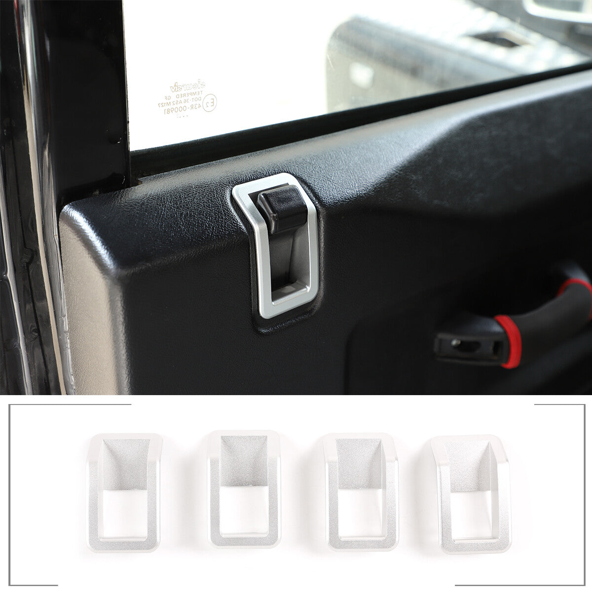4-Piece Alloy Door Handle Bolt Locking Pin Trim for Land Rover for Defender 110 (2004-19)