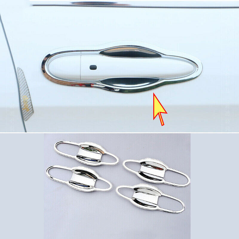 for Jeep Cherokee 2014-2021 Chrome Outside Door Handle Bowl Decor Cover Trim 8P
