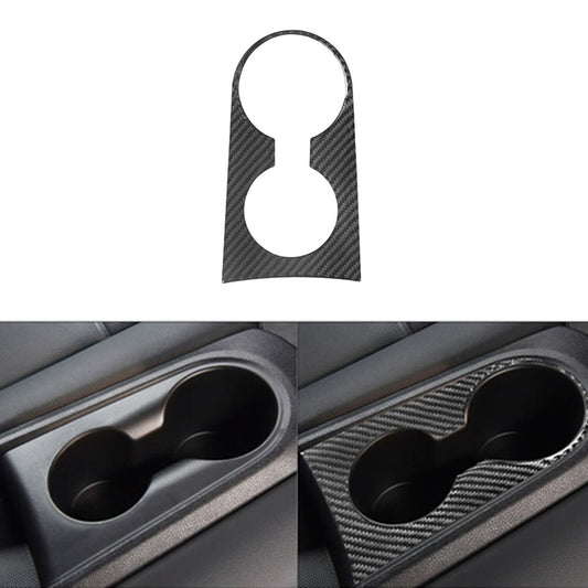 Carbon Fiber Rear Cup Hold Frame Cover Trim for Hyundai for Veloster JS 2019-2022