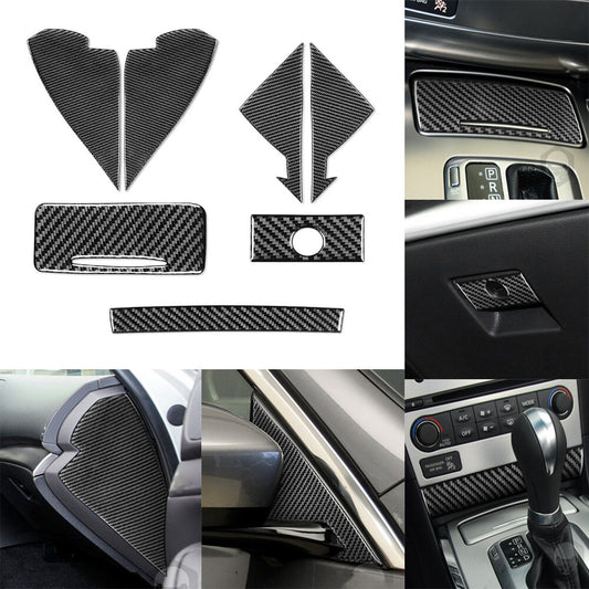 7Pcs Soft Carbon Fiber Set Kit Decorative Trim for Infiniti G37 Sedan 2010-2013