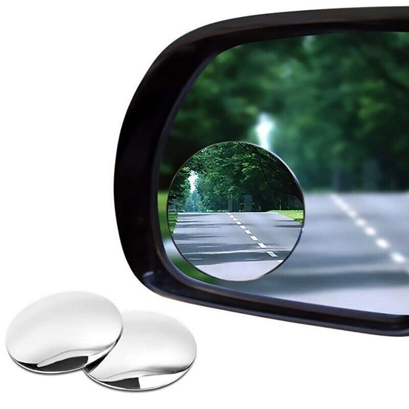 2Pcs View 360¡ã Stick On Round Blind Spot Mirror HD Glass Frameless Convex Rear