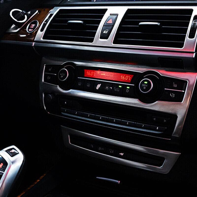 Car Center Console Air Conditioning CD Panel Cover Trim for BMW X5 X6 E70 E71