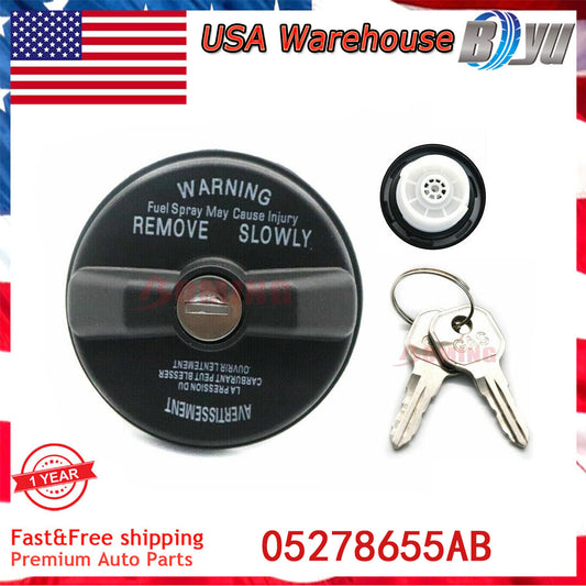 1X Locking Gas Fuel Cap Fits for 2001-2021 for Chrysler for Jeep for Dodge for Ram 5278655AB