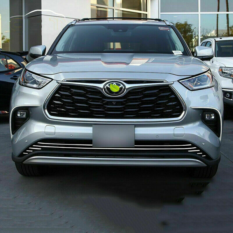 for Toyota Highlander 2020-2023 Stainless Front Fog Light Lamp Trim Eyelid Strip