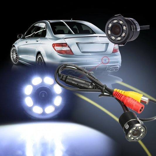Car 140° Rear View Camera 18.5mm Backup Parking Assistance 8 LED Night USE