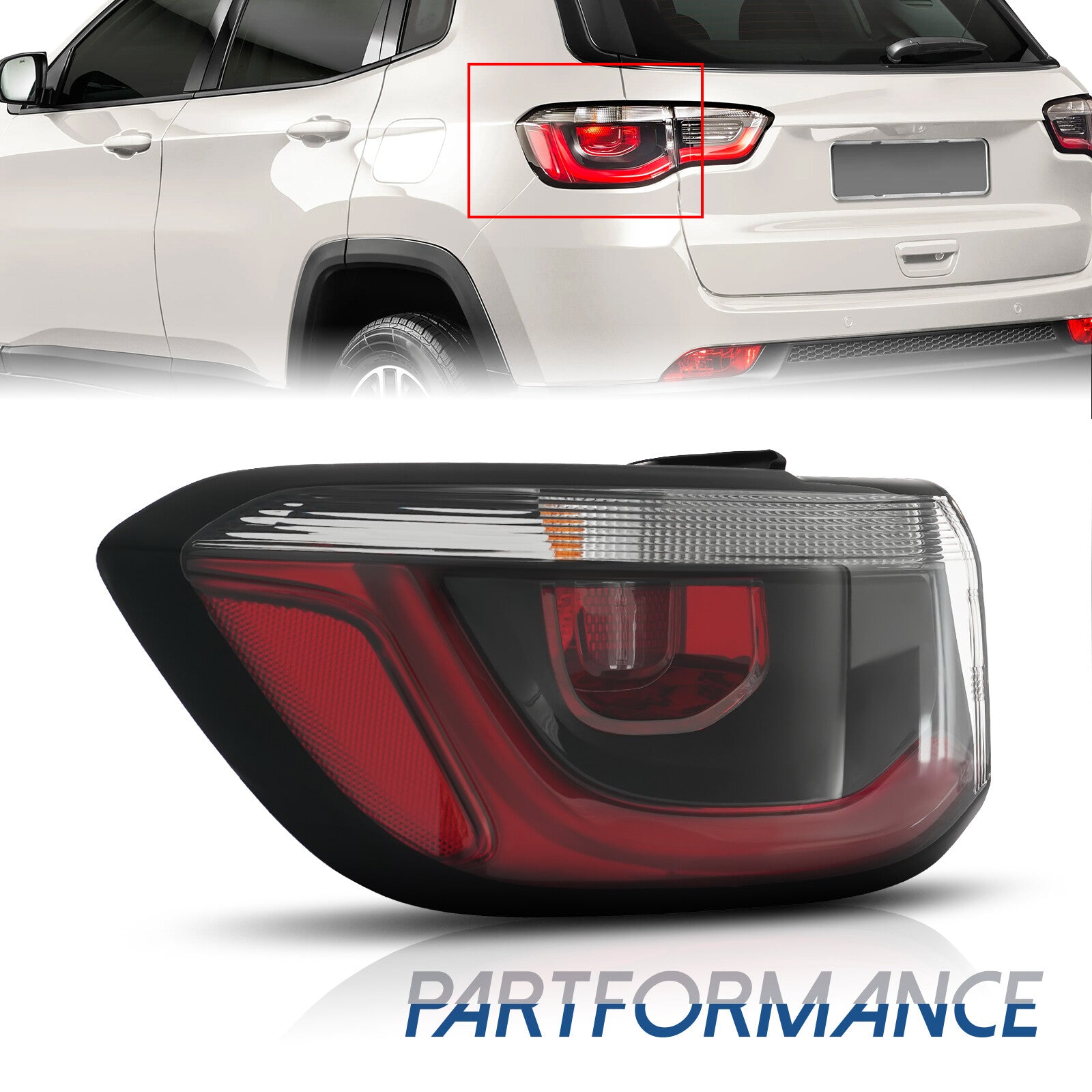 Left driver's side rear taillight for 2017-2020 for Jeep compass brake light - new.