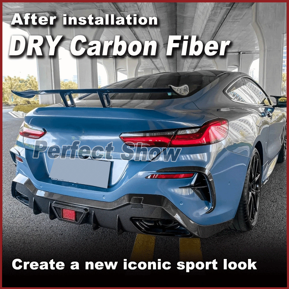 for BMW 8 Series G14 G15 M850i 2Door 2019-23 DRY Carbon Rear Bumper Lip Diffuser