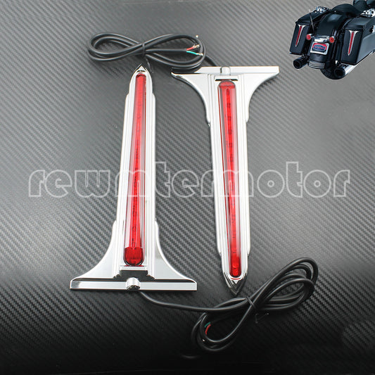 Rear Saddlebag Accents Wedge Red LED Brake Tail Light Fit for Harley Touring 13