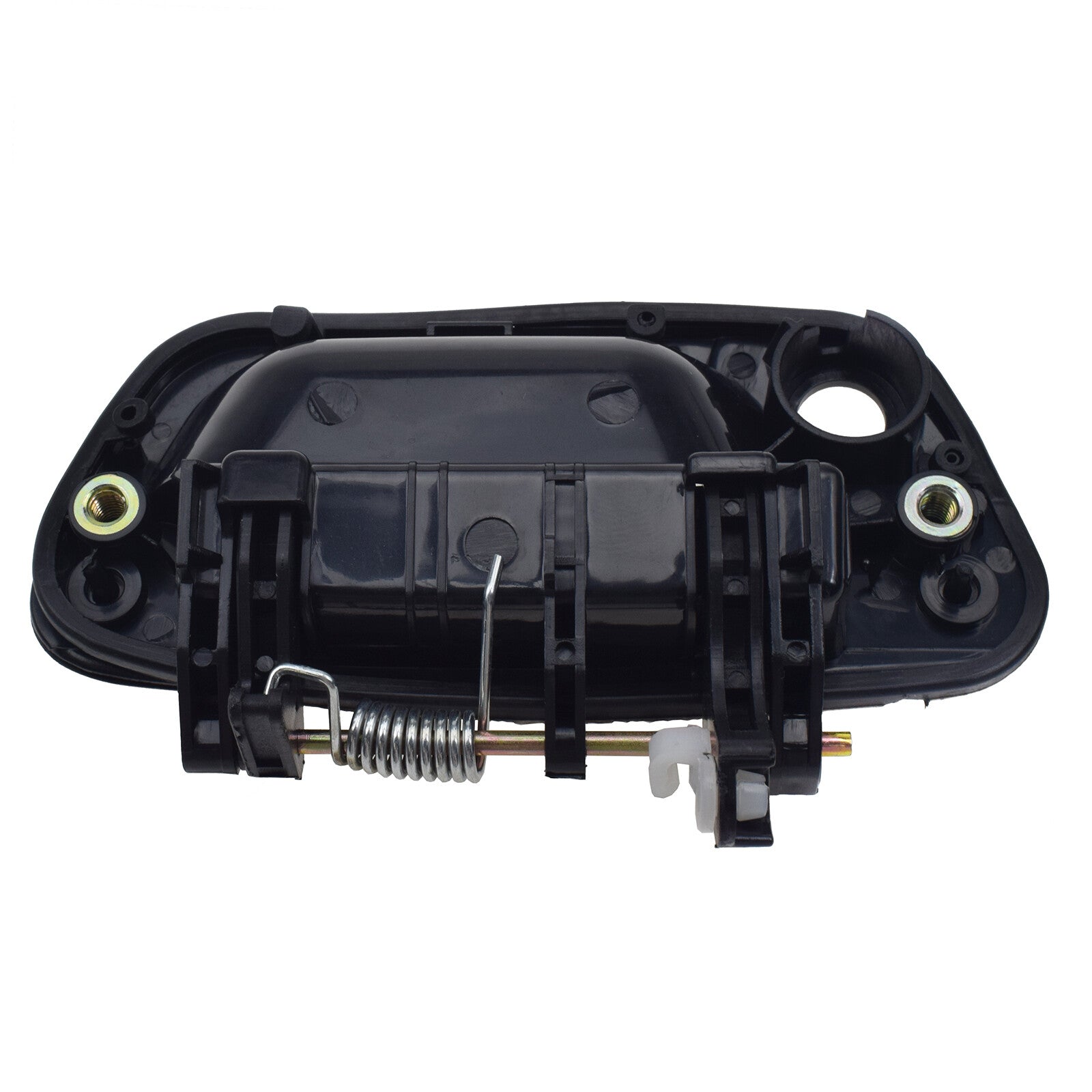 Black front left exterior door handle, model number 95964943, for Chevrolet Spark 2013-2015.