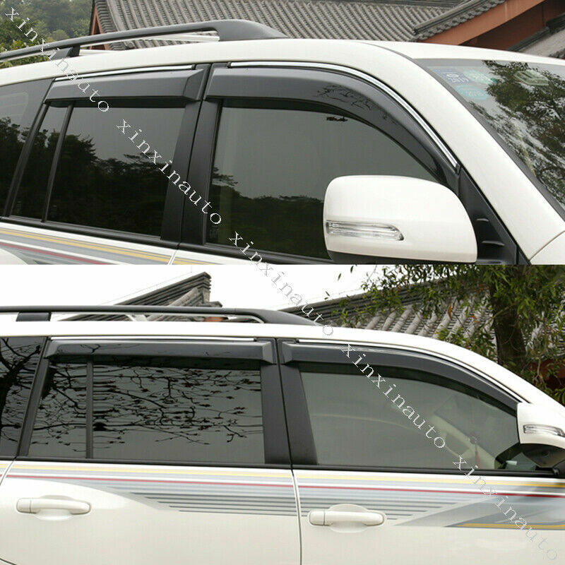 for Toyota for Land Cruiser 2008-21 Window Visors Sun Rain Guard Deflectors W/Chrome