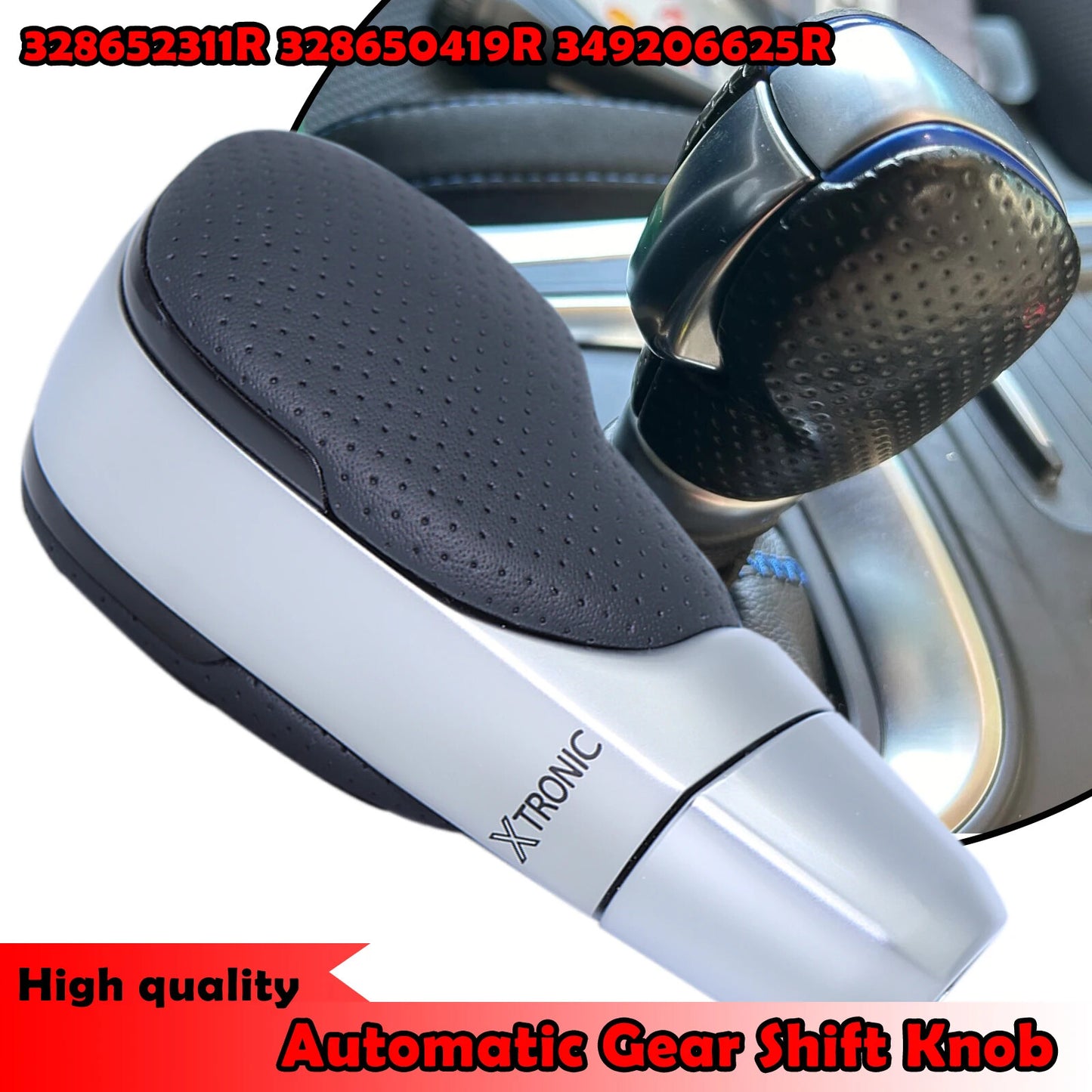 Auto Gear Shift Knob Shifter Lever Head Silver Black for Renault for Kadjar Koleos