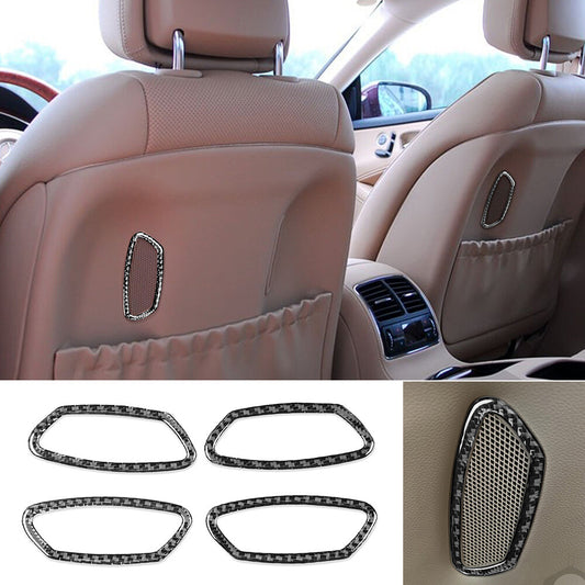 Carbon Fiber for Seat Back Air Outlet Vent Ring Trim for Benz CLS Class C219 2004-09