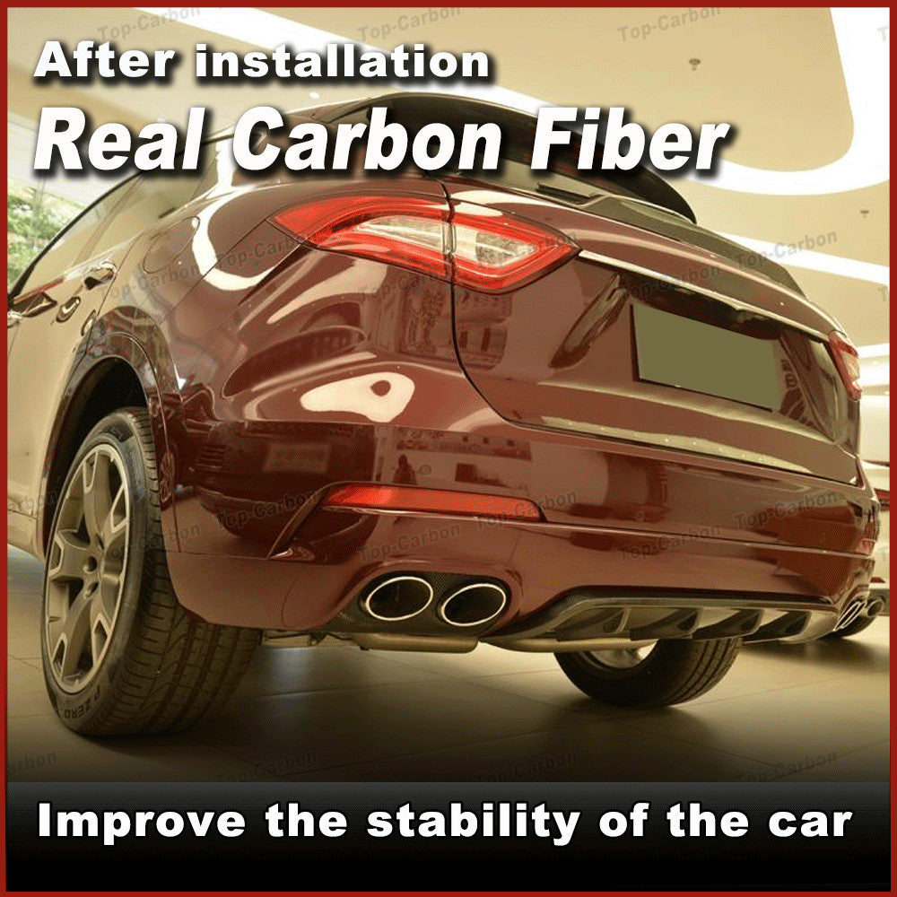 Fit for Maserati for Levante 2016-2017 Real Carbon Rear Bumper Diffuser Lip Spoiler