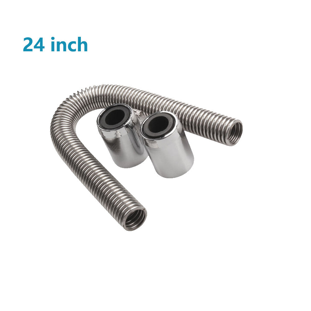 24-inch universal stainless steel radiator flexible cooling water hose kit with cap