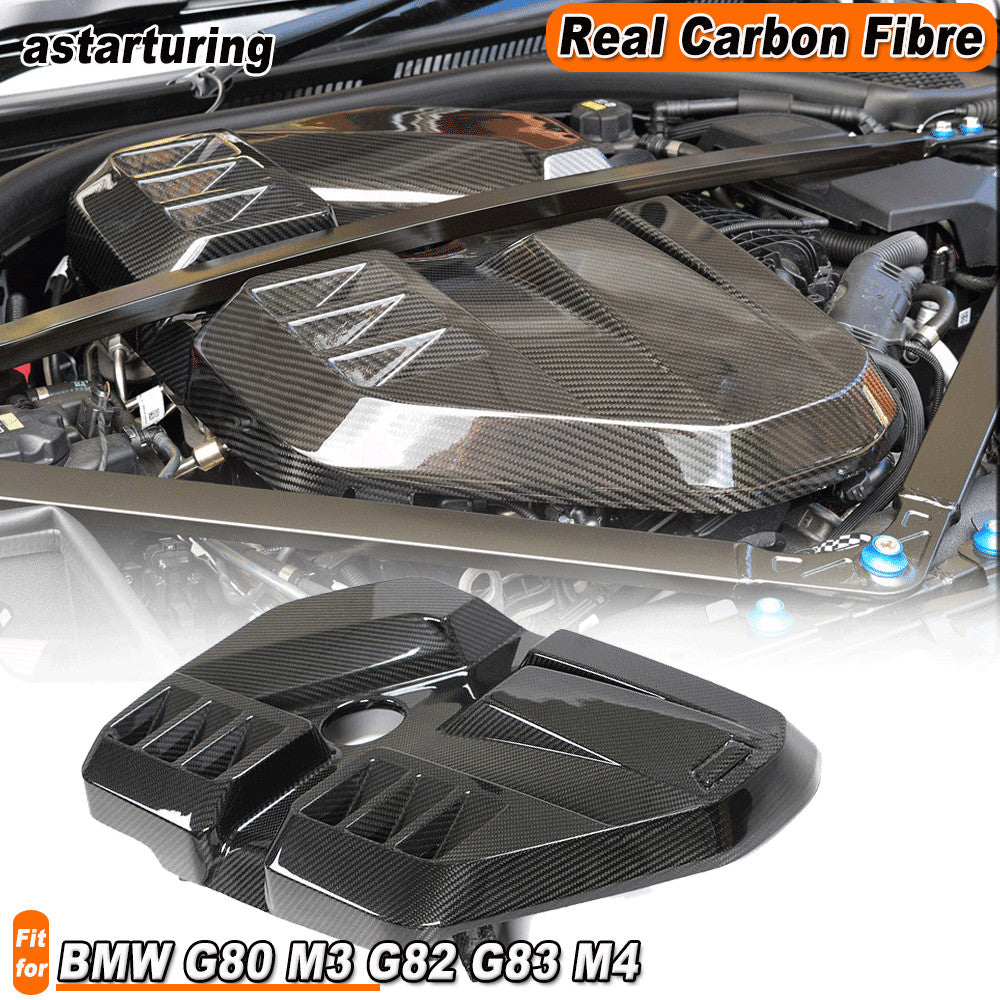 For 2021-23 for BMW G80 M3 G82 G83 M4 DRY CARBON FIBER Front Engine Hood Cover Trim