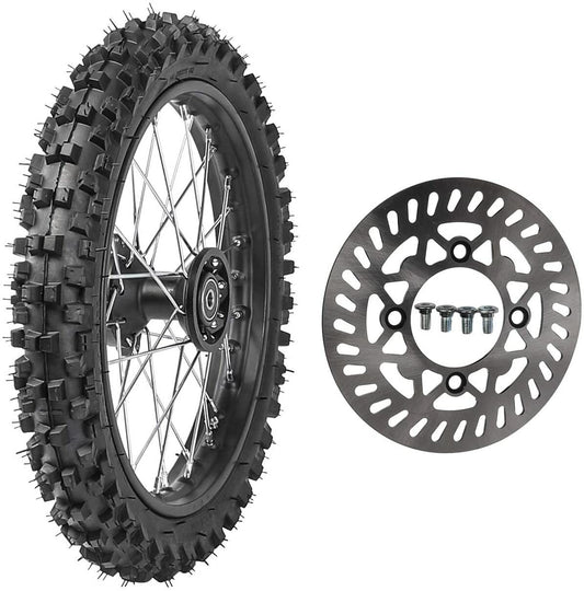 12mm 60/100-14 front tire, 1.4x14 rim, rotor suitable for Taodaokeng bicycles 110cc and 125cc.