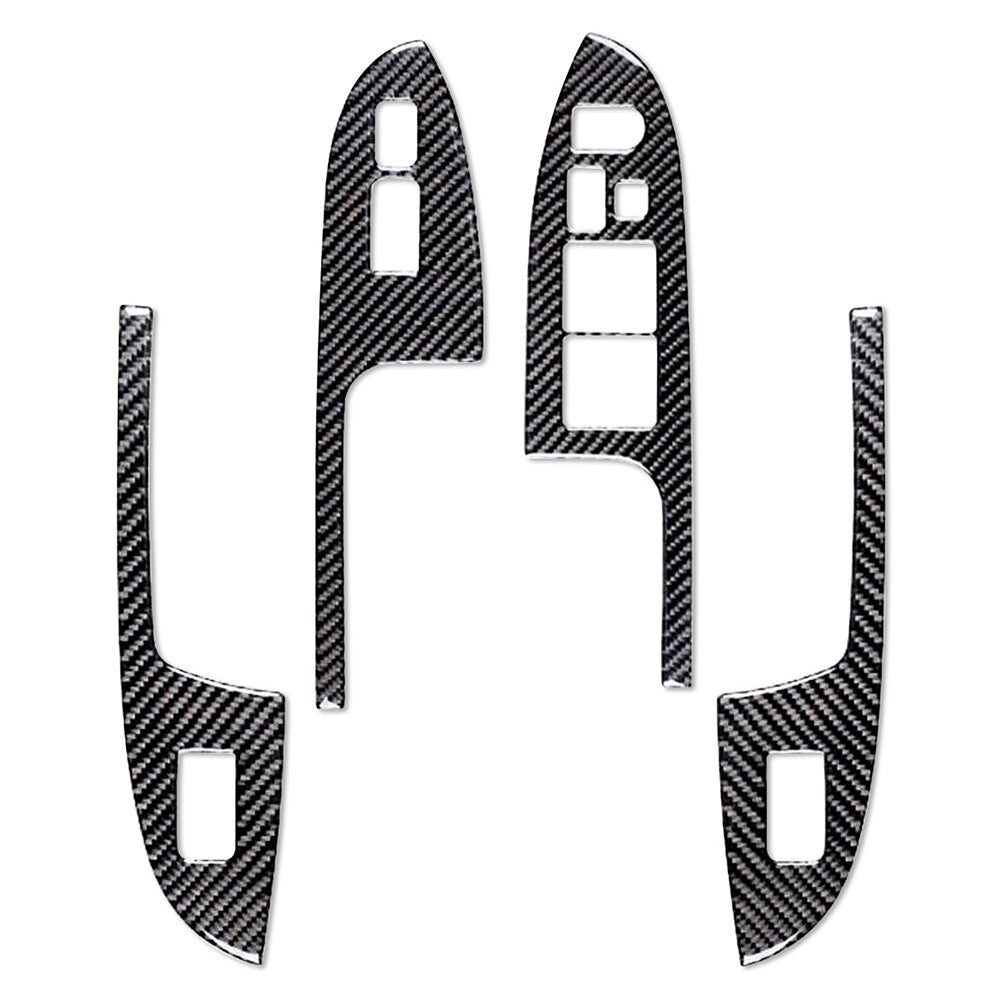 Carbon Fiber Window Lift Panel Switch Cover Trim Black for Honda Accord 2003-07