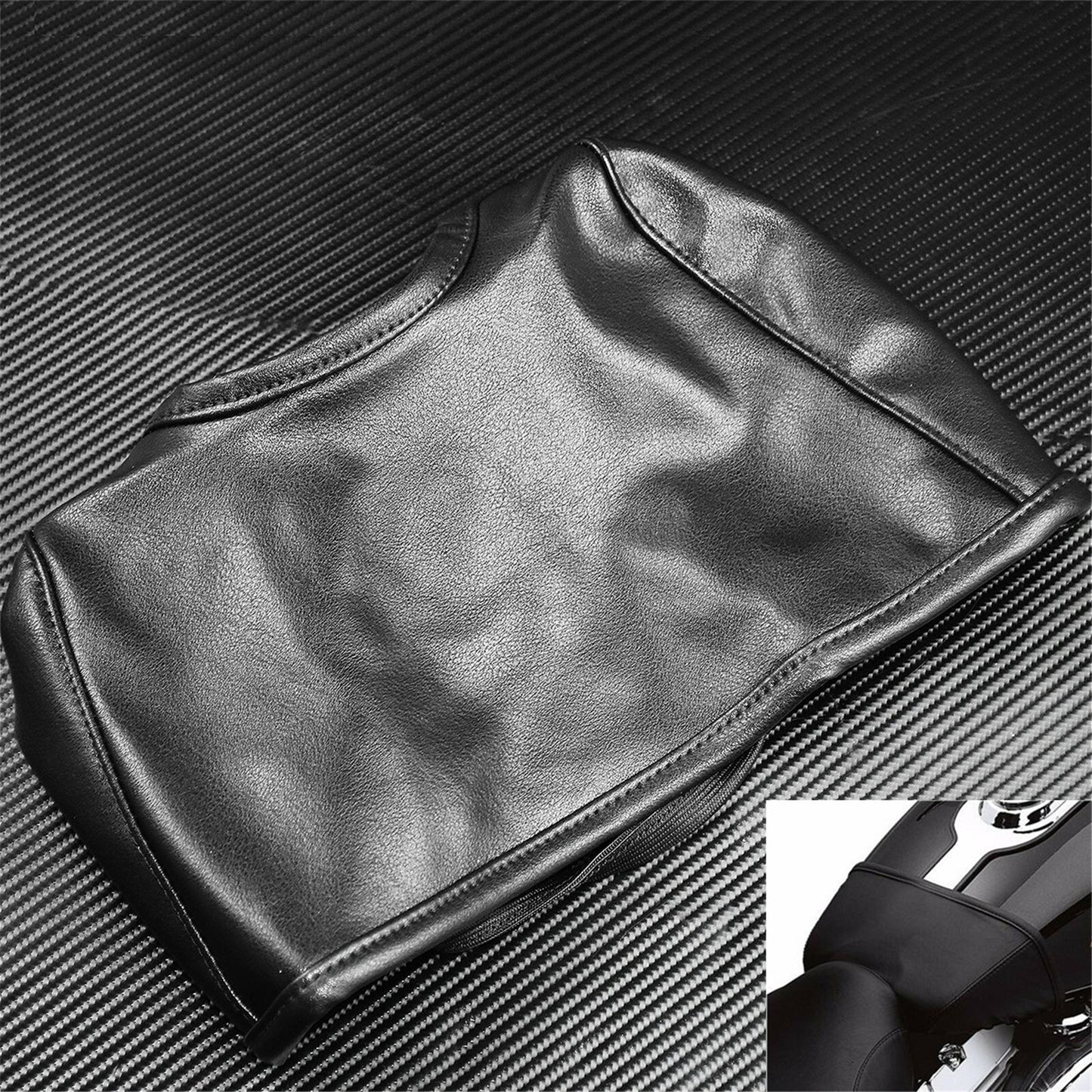 Gas Fuel Tank Bra Shield Protector Black Fit for Harley Dyna Fat Bob 2004-2017