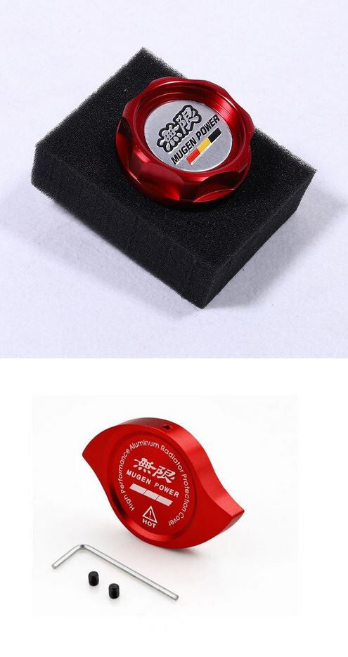 Suitable for Mugen engine oil filler radiator cap, red, suitable for Honda for Acura .