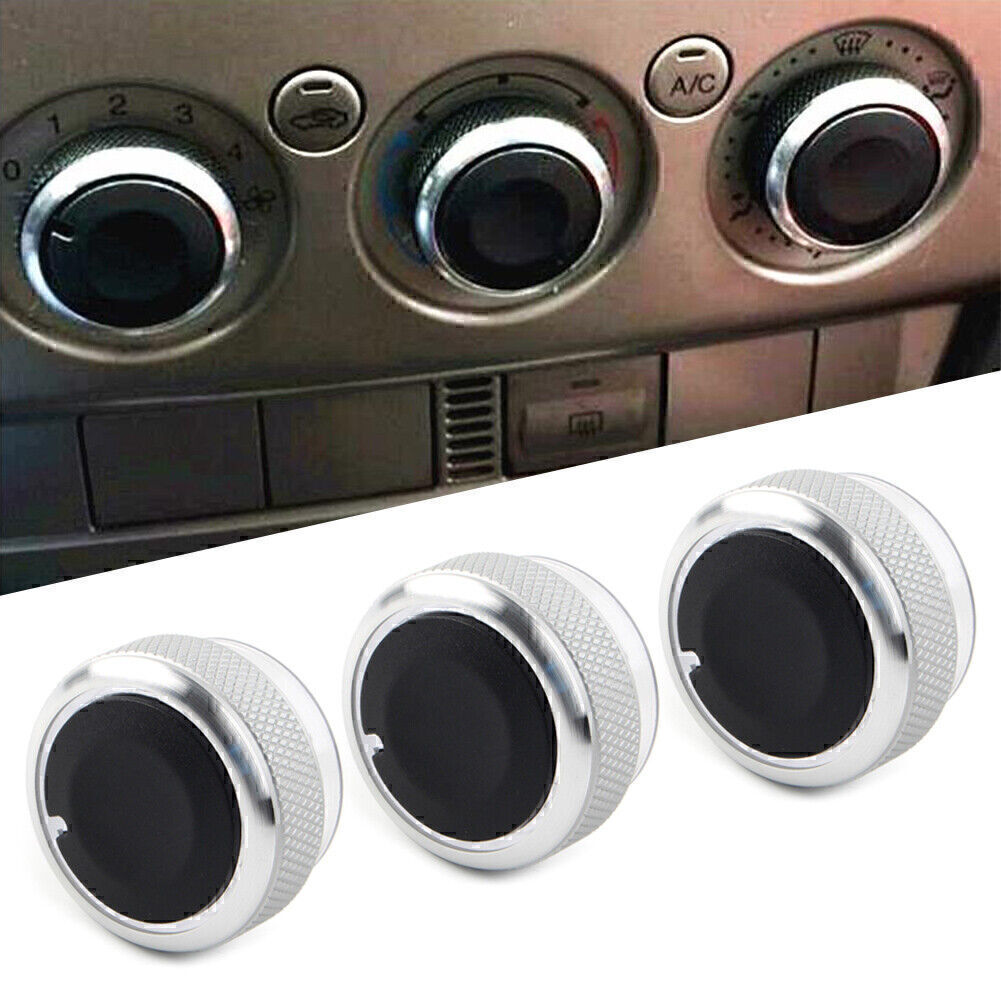 3x Air Condition Switch Knob Button Silver for Ford Focus MK2 MK3 Mondeo C/S-max