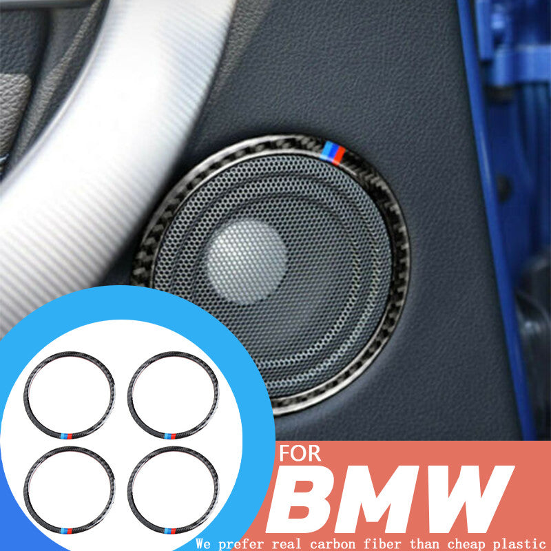for BMW 3 Series E90 E84 2008-2012 Car Door Speaker Real Carbon Fiber Trim Cover