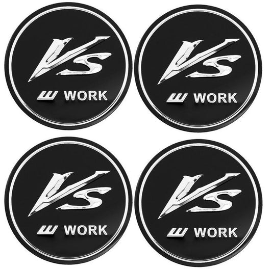 4x64 mm Vossen Silver Black Red Edge Cap Decal Badge Wheel Center Cover Hub Cover