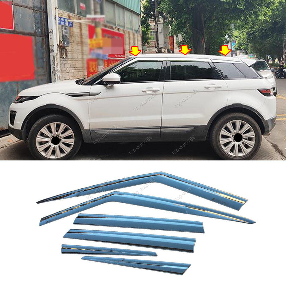 for Range Rover Evoque 12-19 silver Window Visors Sun Rain Guard Vent Deflector