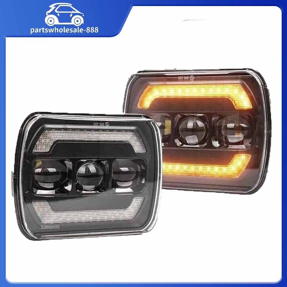 A pair of LED headlights (high/low beam) and DRLs for Toyota Tacoma 1995-97 7x6 and 5x7 models.