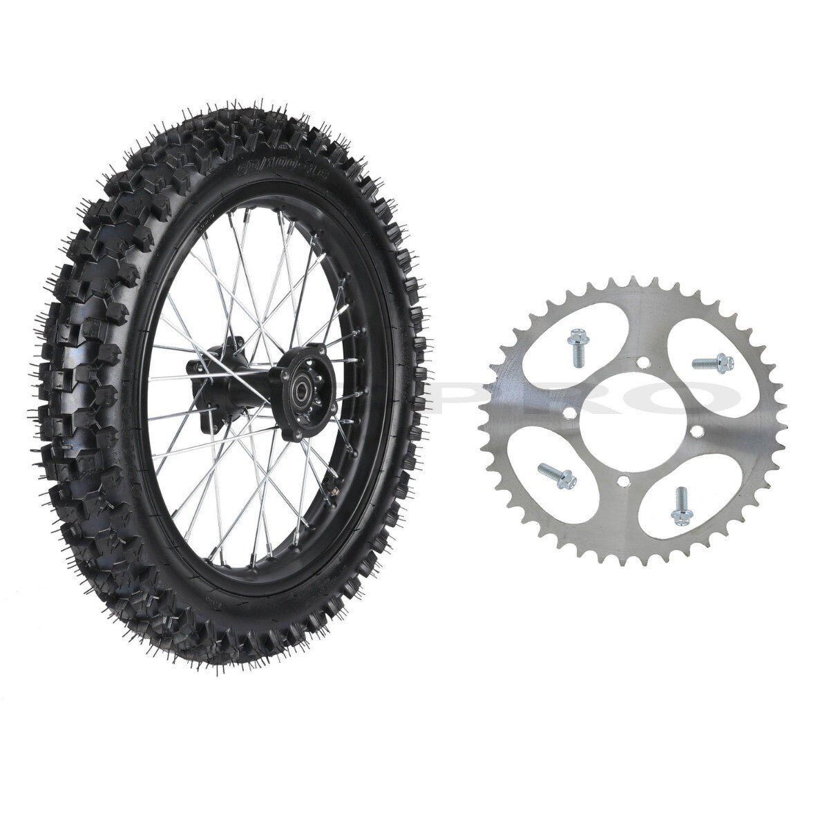 90/100-16 Rear Tire Rim + Sprocket for Dirt Pit Bikes TTR125 KX100 CRF100