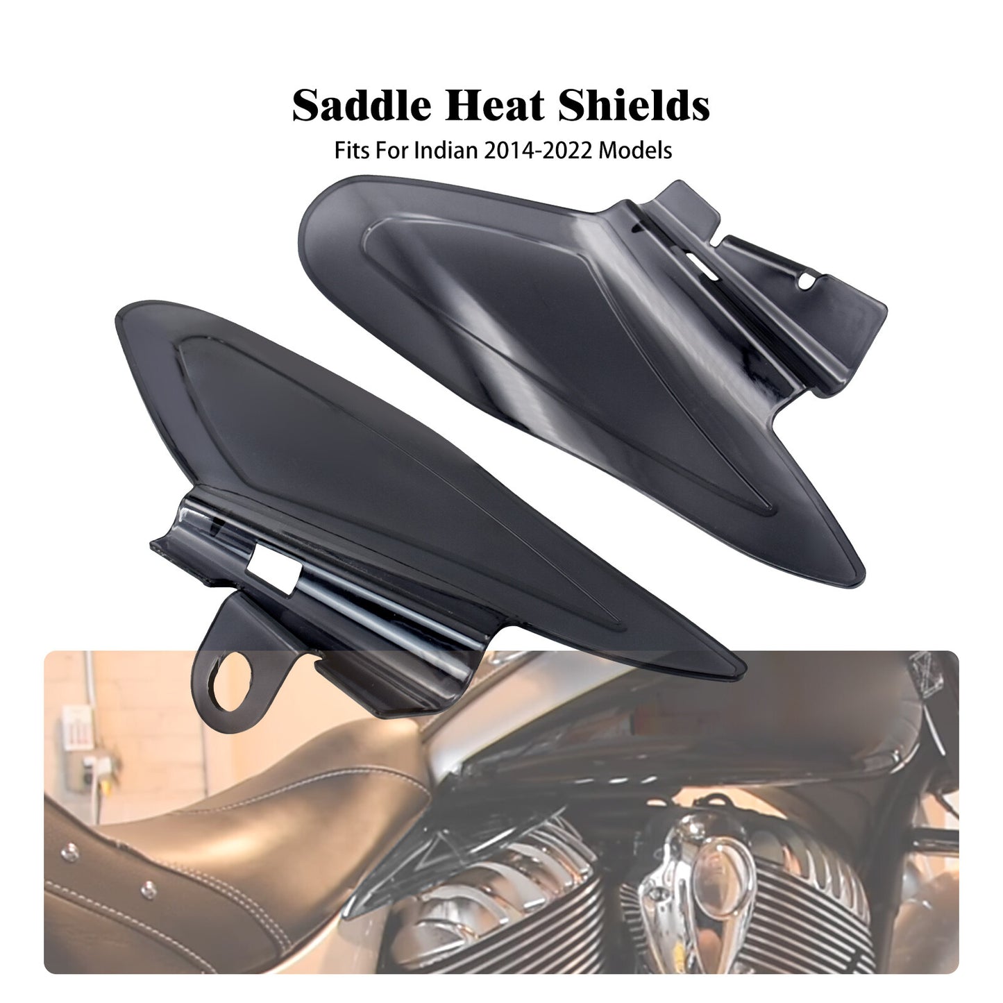 Gary Reflective Saddle Heat Shields For Indian Chief Chieftain Roadmaster 14-22