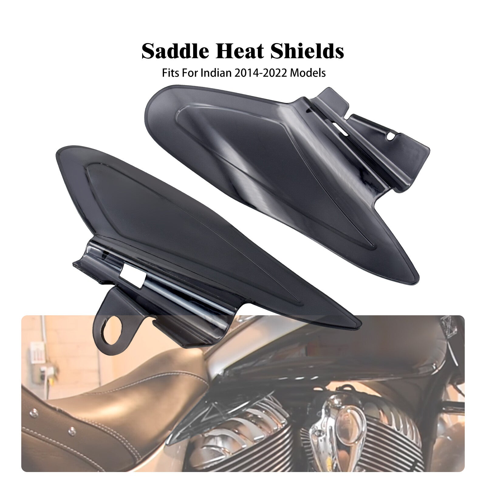 Gary Reflective Saddle Heat Shields For Indian Chief Chieftain Roadmaster 14-22