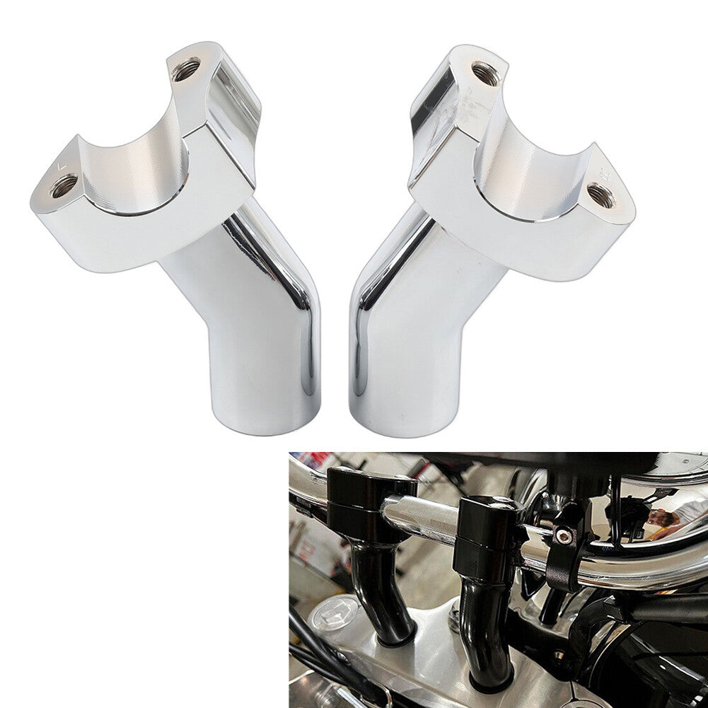 3 1/2 Pullback Handlebar Risers Chrome for Harley 1 Bar Dyna Softail Road King
