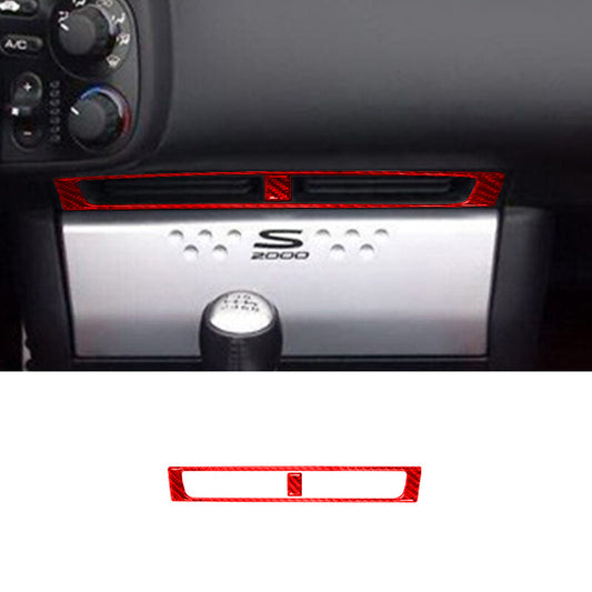 2x Red Carbon Fiber Center Air Vent Outlet Cover Trim for Honda S2000 2004-2009