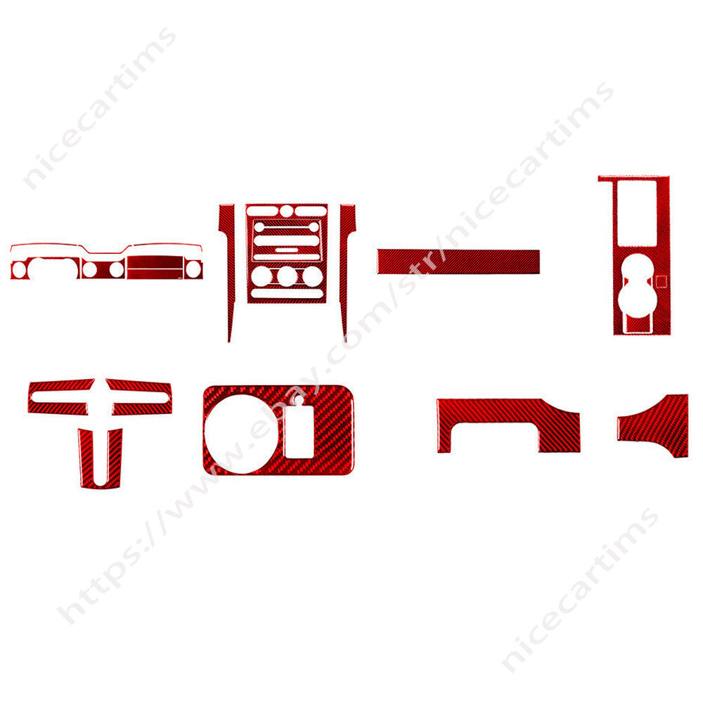 26Pcs Red Carbon Fiber Interior Full Set Decor Trim Kit for Ford for Mustang 2005-09