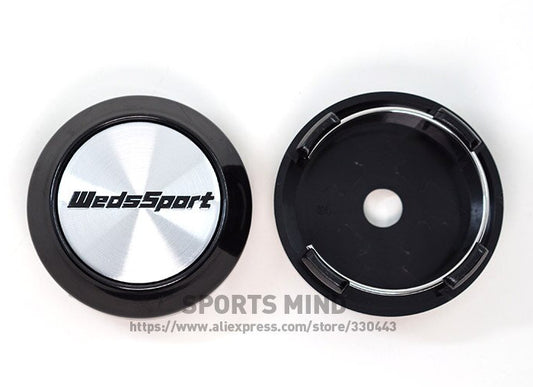 4x64mm WedsSport Silver Badge Wheel Caps Rim Caps Decal Badges TE37
