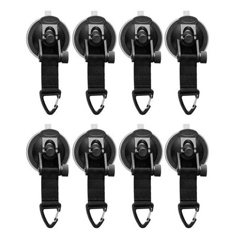 8-Piece Outdoor Vacuum Suction Cup Anchor Strap Fixing Hook Camping Clothes Rack Decoration