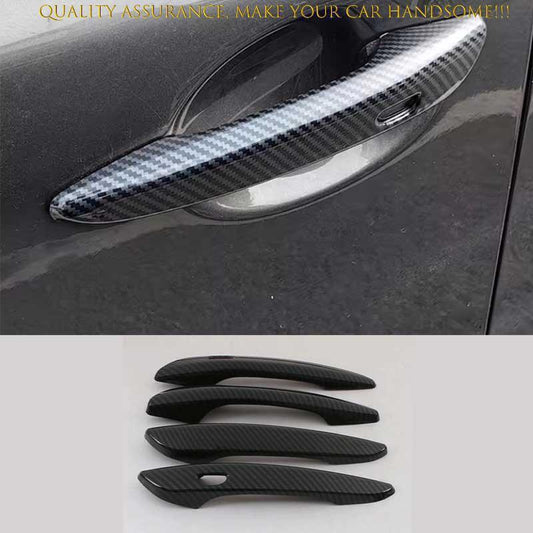 4P for Mazda 3 Axela 2019-23 Carbon Fiber Side With for Smart Door Handle Cover Trim