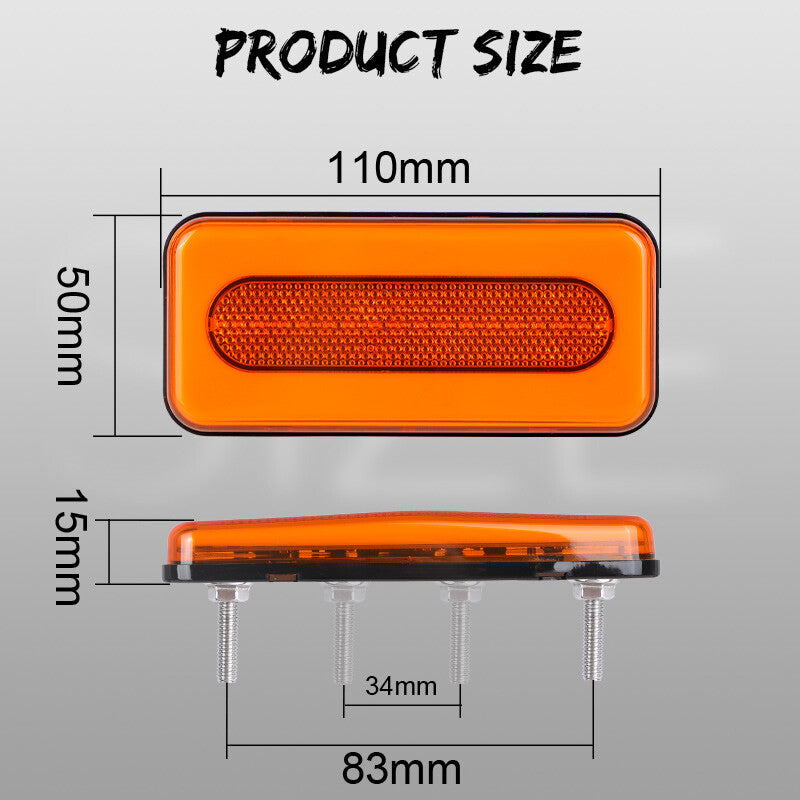 2X Rectangles LED Tail Light Bar Turn Signal Brake DRL Motorcycles Truck Car ATV