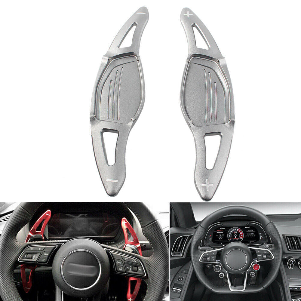 for Audi R8 RS3 RS4 RS5 TT RS Gray 2x Steering Wheel Paddle Shifter Extension