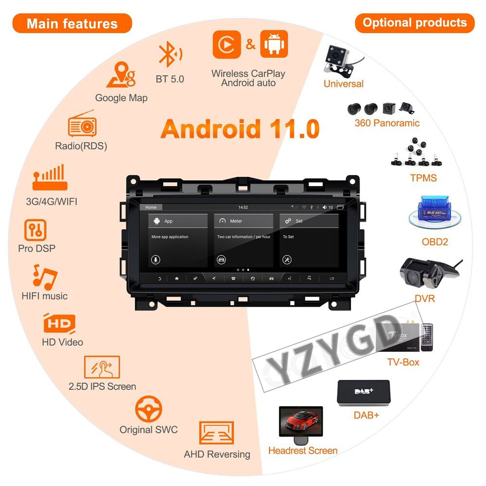 for Jaguar F Pace XE XEL 2016-2019 Car Radio Auto CarPlay Screen GPS Navigation