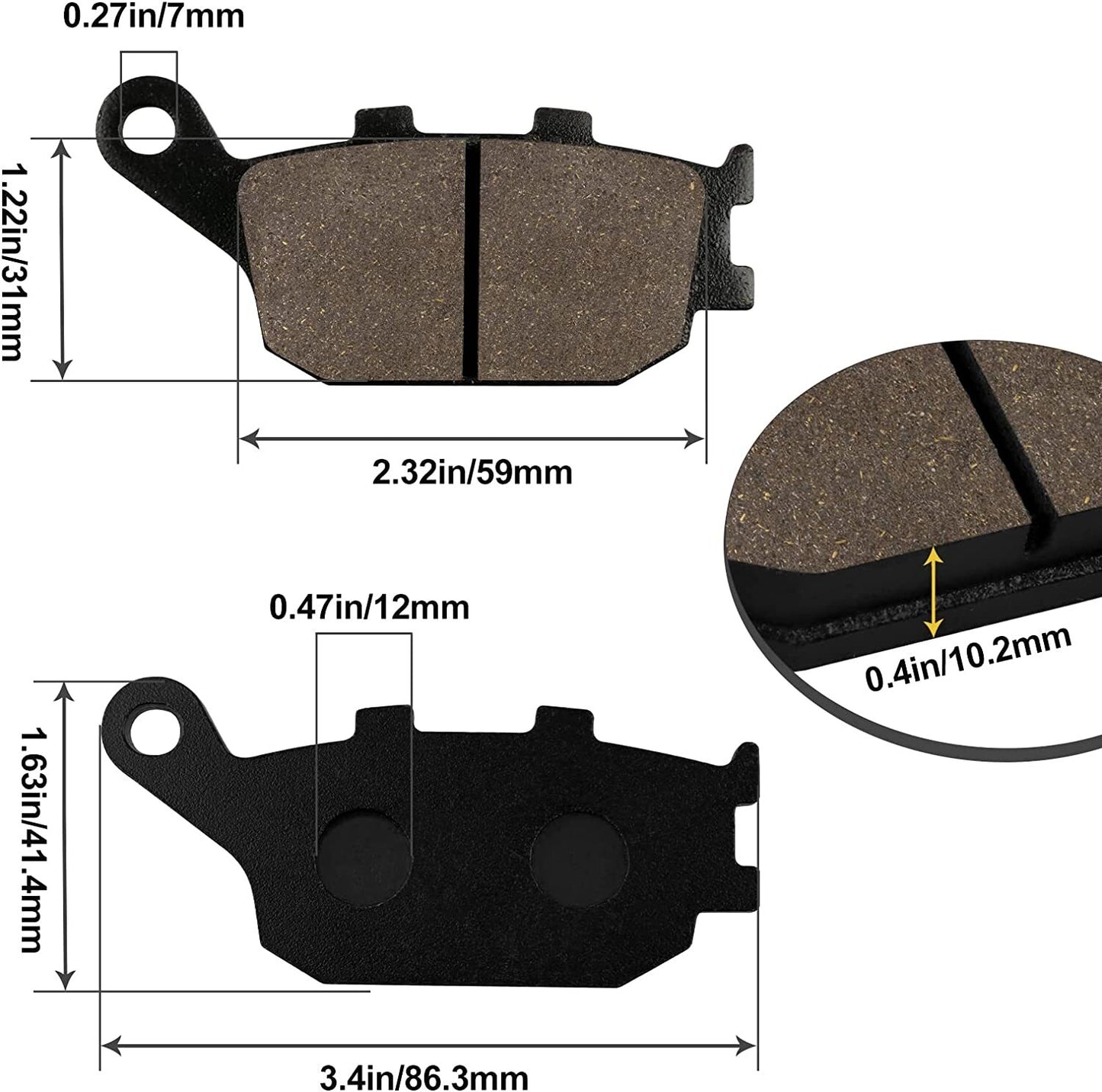 Rear Brake Pad for Honda CBR 600 F1/F2/F3/F4/F4i/F5/F6 1991-06/CBR600 RR 2003-11