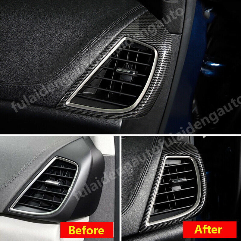 for Lincoln MKX 2016-2018 Carbon Fiber Interior Side Air Vent Outlet Cover Trim