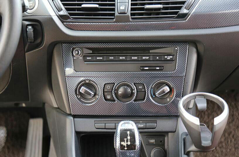 for BMW 2013-15 X1 E84 ABS Carbon Fiber Console AC Button Control Frame Trim 1P