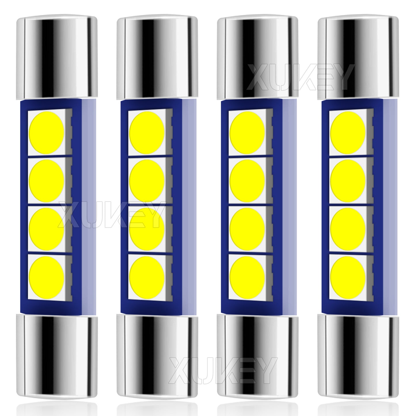 4x White 28mm 29 4 -SMD T6 6641F LED Bulbs Sun Visor Vanity Mirror Fuse Lights