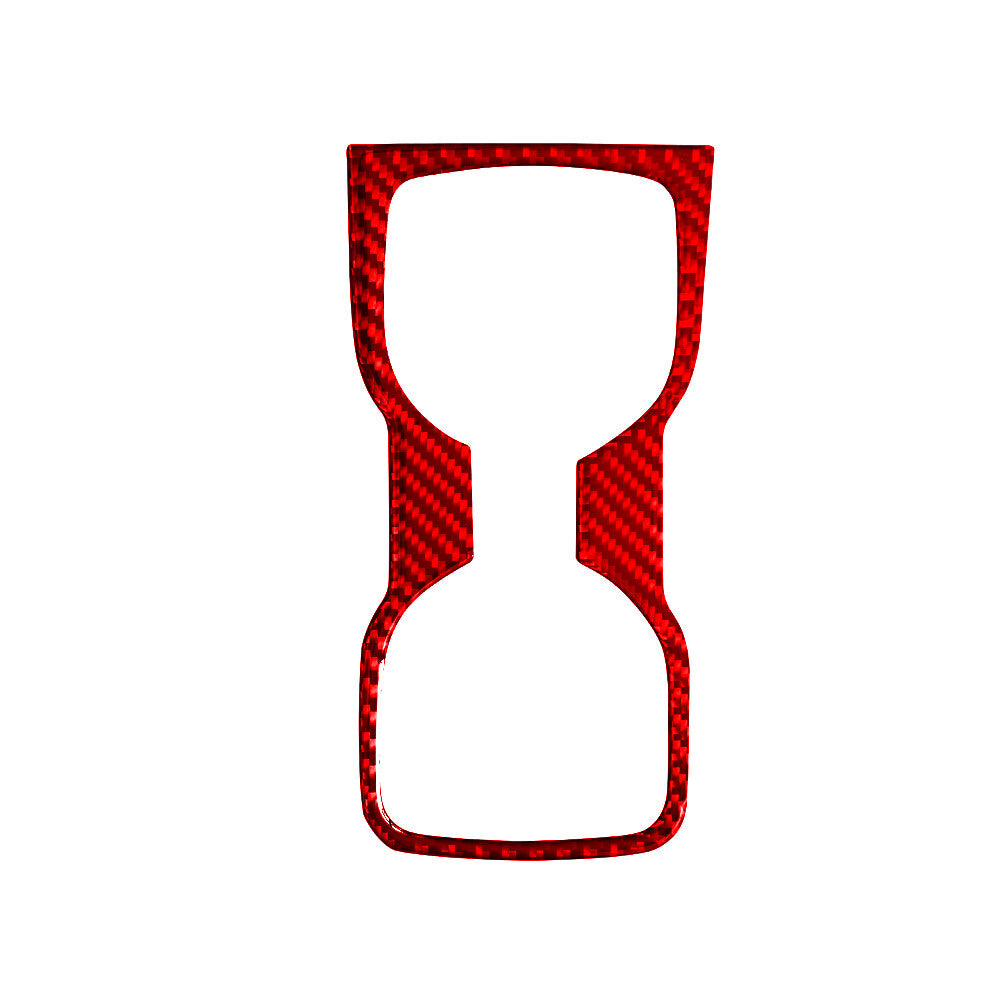 Red Carbon Fiber Center Cup Holder Frame Cover Trim for Ford Ranger 2019-2022