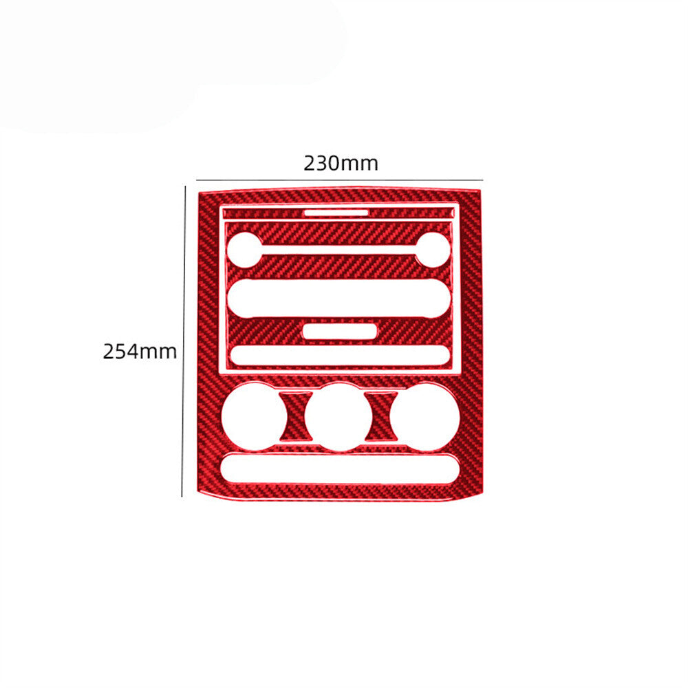 5Pcs Red Carbon Fiber Center Control Panel Trim Cover Type B for Ford F150 04-08