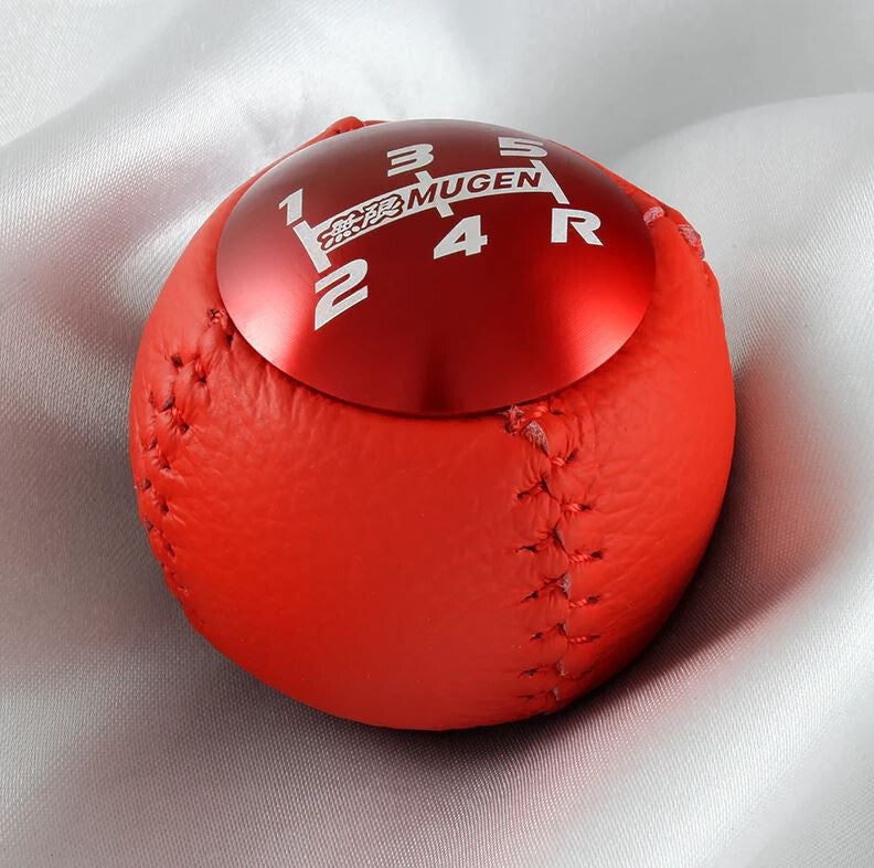 Car Shift Knob 5-speed Mugen Red PVC Leather for Honda for Civic,CRX, for Acura