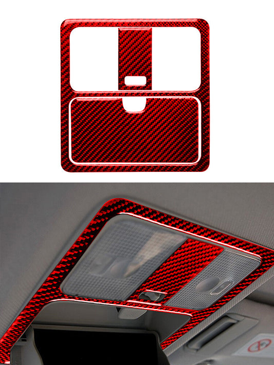 Red 3Pcs Reading Light Panel Trim Cover Carbon Fiber for Nissan 350Z 2006-2009