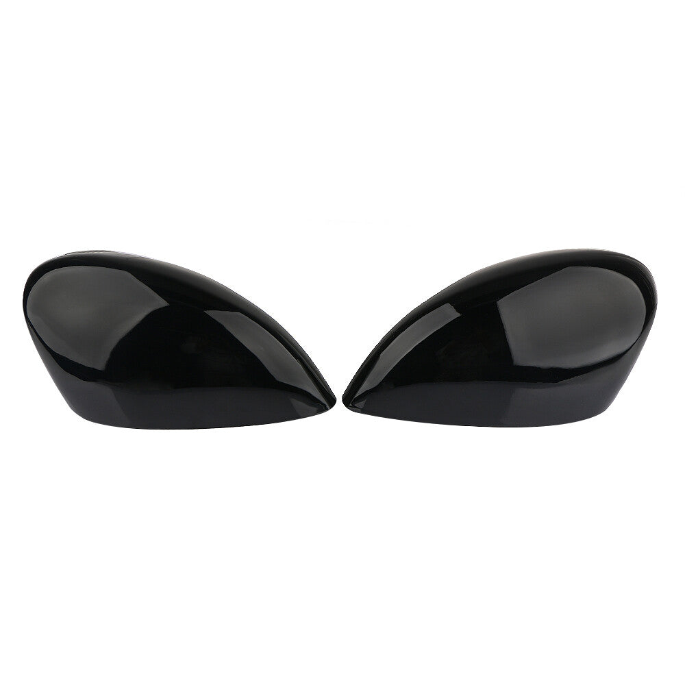 2x Rear Wing Mirror Door Cover Cap For 2008-2017 for Ford Fiesta MK7 Gloss Black L+R